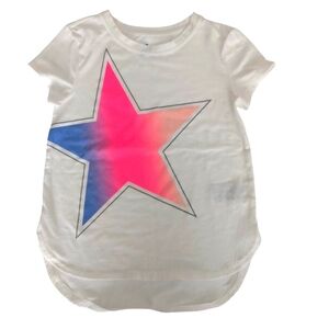 Gap Factory Dry Fit Girls T Shirt White Star Graphic Size S